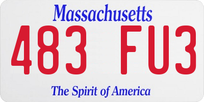 MA license plate 483FU3