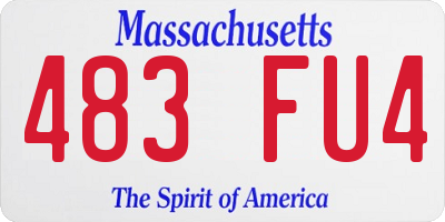 MA license plate 483FU4