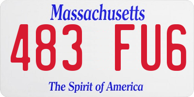 MA license plate 483FU6