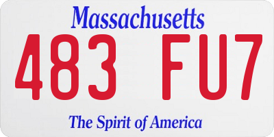 MA license plate 483FU7