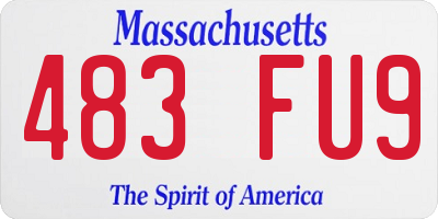 MA license plate 483FU9