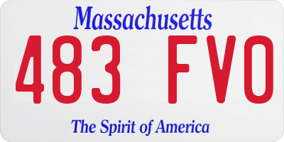 MA license plate 483FV0