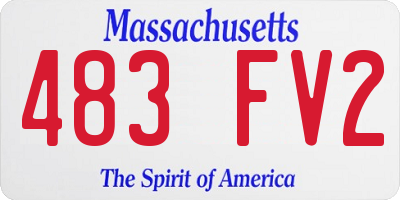 MA license plate 483FV2