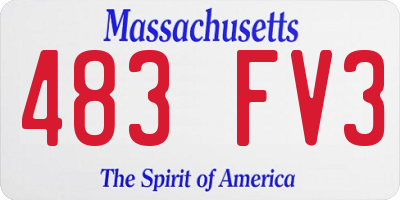 MA license plate 483FV3