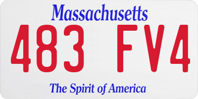 MA license plate 483FV4