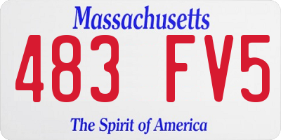 MA license plate 483FV5