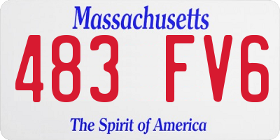 MA license plate 483FV6