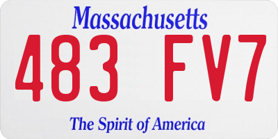 MA license plate 483FV7