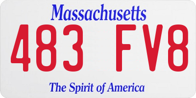 MA license plate 483FV8