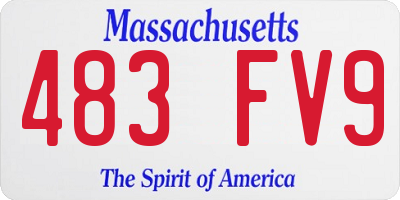 MA license plate 483FV9