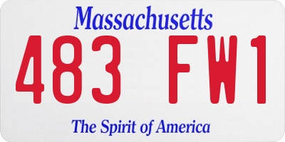 MA license plate 483FW1