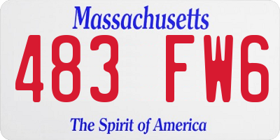 MA license plate 483FW6