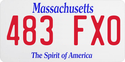 MA license plate 483FX0