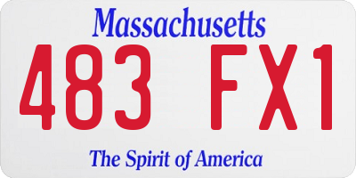 MA license plate 483FX1