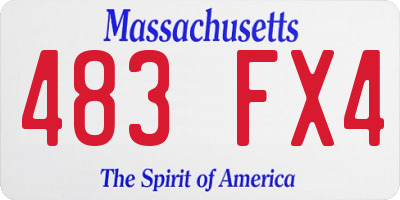 MA license plate 483FX4