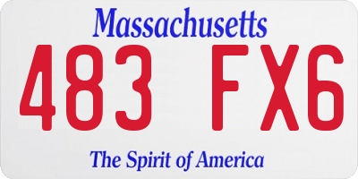 MA license plate 483FX6