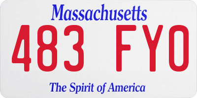 MA license plate 483FY0