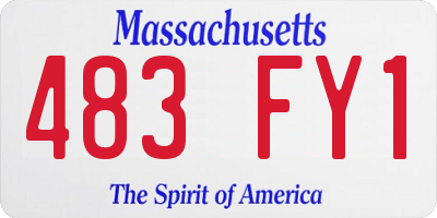 MA license plate 483FY1