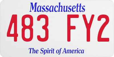 MA license plate 483FY2