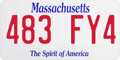 MA license plate 483FY4