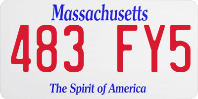 MA license plate 483FY5