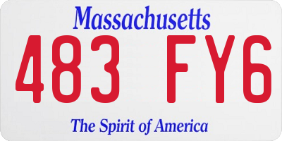 MA license plate 483FY6