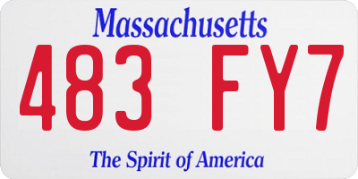 MA license plate 483FY7