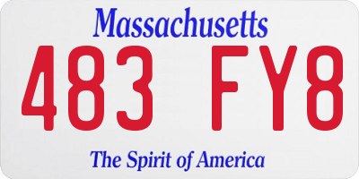 MA license plate 483FY8