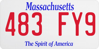 MA license plate 483FY9