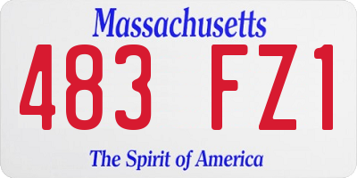 MA license plate 483FZ1