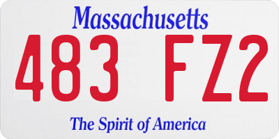 MA license plate 483FZ2