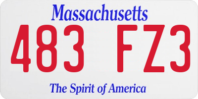 MA license plate 483FZ3