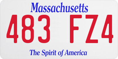 MA license plate 483FZ4