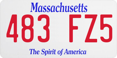 MA license plate 483FZ5