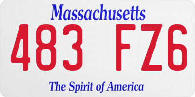MA license plate 483FZ6