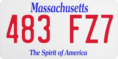MA license plate 483FZ7