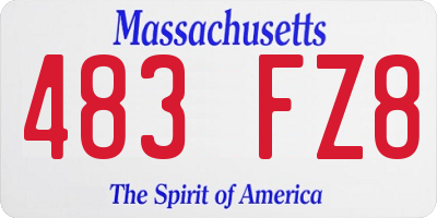 MA license plate 483FZ8