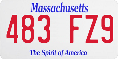 MA license plate 483FZ9