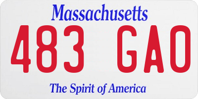 MA license plate 483GA0