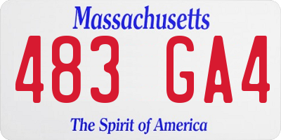 MA license plate 483GA4