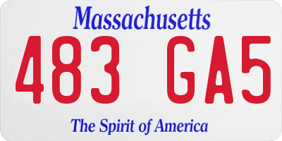 MA license plate 483GA5