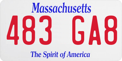 MA license plate 483GA8