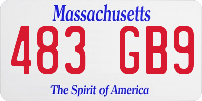 MA license plate 483GB9