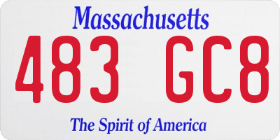 MA license plate 483GC8