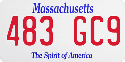 MA license plate 483GC9