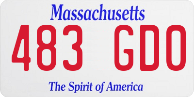 MA license plate 483GD0
