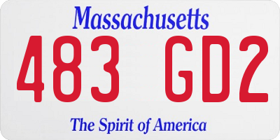 MA license plate 483GD2