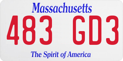 MA license plate 483GD3