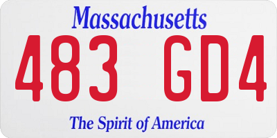 MA license plate 483GD4