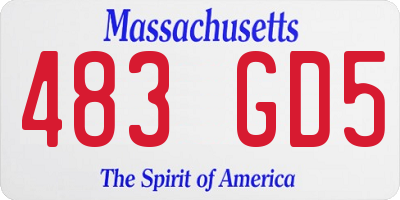 MA license plate 483GD5